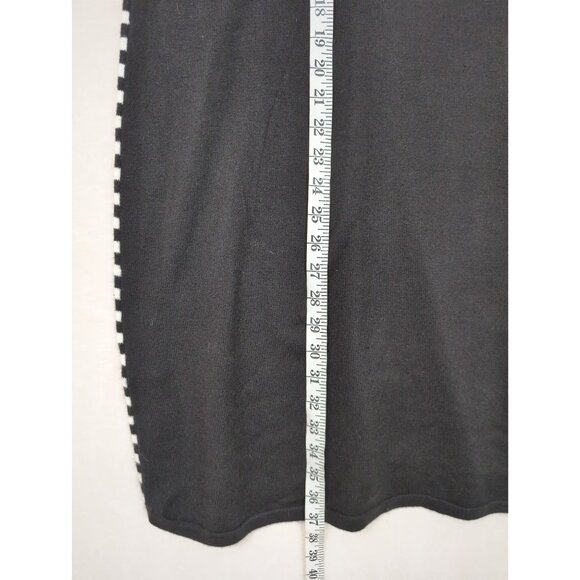 Eliza J Dress Womens 4 Petite Black White Knit Short Sleeve‎ Sheath Preppy - Picture 9 of 13